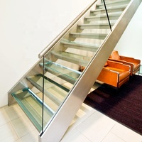 Escalier flottant moderne en bois massif de haute qualité pour cuisine et usage intérieur DIY, provenant de l'usine d'escaliers de Foshan en Chine