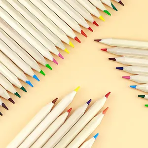 أقلام ملونة فنية ترويجية قلم رصاص ملون خشبي طقم أقلام رصاص 12 لون مع صندوق