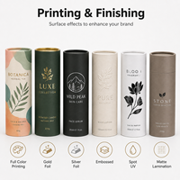 Low MOQ Custom Paper Tube Packaging Printed Rigid Cardboard Cylinder Box with Logo for Small Business Sample and Trial Orders