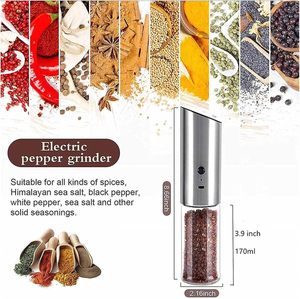USB Rechargeable Electric Spice <b>Grinder</b> with Stainless Steel and Ceramic Burr Glass Jar Salt and <b>Pepper</b> <b>Grinder</b> - Product Image 2
