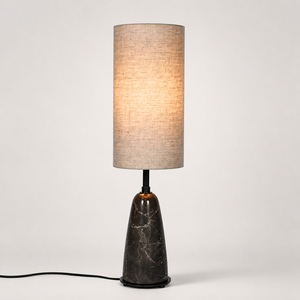 Lámpara de Pie Moderna con Pantalla de Tela y Base de Mármol, Bombilla E26/E27, Luz Cálida, Decorativa para Interiores, Fabricante de Iluminación Personalizada OEM/ODM - Product Image 1