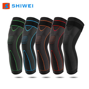Shiwei <b>Knee</b> <b>Support</b> Long Elastic Breathable <b>Compression</b> Sleeve For Football Unisex Protection - Product Image 1