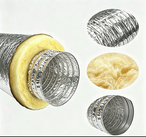 Pièces de systèmes <span class=keywords><strong>HVAC</strong></span>, conduits flexibles en aluminium isolé, longueur personnalisable, conduits d'air pour hôpitaux, gymnases et salles - Product Image 3