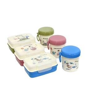 Cute Cartoon Lunch Box Set With <b>Water</b> <b>Bottle</b> Multi Size Airtight Compartment <b>For</b> <b>Kids</b> Freshness Preservation - Product Image 3