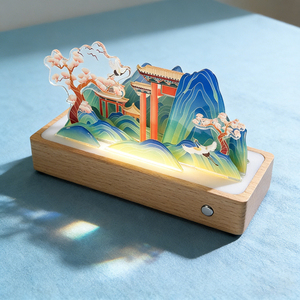 Lampe de nuit artistique en acrylique assemblée sur mesure, bâtiment de ville, support en acrylique, cadeau, présentoir de bureau, <span class=keywords><strong>puzzle</strong></span> de ville - Product Image 4