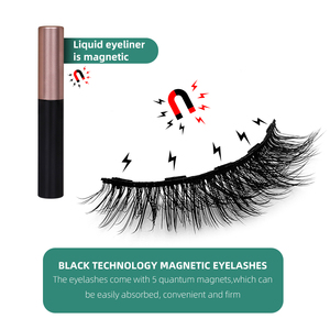 Nouvel Arrivage <span class=keywords><strong>Cils</strong></span> Magnétiques 5 Aimants Épais en Fourrure, Faux <span class=keywords><strong>Cils</strong></span> Magnétiques Faits Main, Épaisseur 0,07 MM, Personnalisables et Réutilisables - Product Image 2