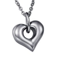 Colgante de urna para cenizas de acero inoxidable con doble corazón, joyería ortodoxa para niños, recuerdo conmemorativo 'You Me', hermético y duradero