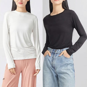 Chemisier en soie pour femme, personnalisable, en modal fin, col semi-montant, long, respirant, uni, vente en gros - Product Image 3