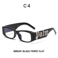 2023 mode hommes femmes lunettes de soleil rectangulaires carrées noires petit cadre Steampunk lunettes de Protection UV pour l'extérieur 2023