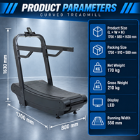 Tapis roulant incurvé non motorisé BN Gym CrossFit Box, équipement commercial robuste pour studio de formation personnelle