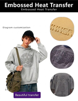 Sweat à capuche unisexe en coton de haute qualité, imprimé en relief, 500 g/m², personnalisé, 100 % coton, imprimé en 3D pour homme