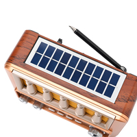 Radio Portátil Retro de 3 Bandas FM/AM/SW, Bluetooth, USB Recargable/Carga DC 5V, Altavoz Solar para Uso en Exteriores/Hogar TG-2501S