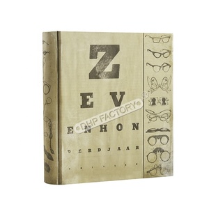Caja de exhibición de gafas de joyería antigua Rectangular con Marco en forma de libro de madera clásica, producto en oferta, logotipo personalizado - Product Image 5