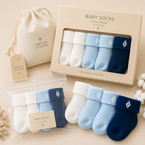 Chaussettes Bébé 0-3 Mois Côtelées Cheville Marine Antidérapantes Coton Vente en Gros Chaussettes Nouveau-né Prix Usine - Product Image 5
