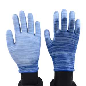 Guantes de Trabajo Recubiertos de PU Blanco <span class=keywords><strong>Premium</strong></span>, Tejidos de Nailon para Cuartos Limpios con Agarre Estriado para Ensamblaje Electrónico y Manipulación de Alimentos - Product Image 1