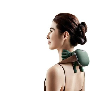 Portable <b>USB</b> Rechargeable Shiatsu Neck Massager with Lithium Battery <b>Heat</b> & Deep Tissue Kneading Travel-Friendly Wearable Design - Product Image 4