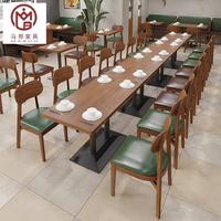 Table et chaise en bois massif carré et rond pour restauration rapide moderne Cabine en cuir Siège de canapé Ensemble de meubles pour café-restaurant