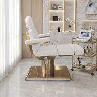 Lit de beauté électrique moderne pour SPA avec 3 moteurs, table de massage réglable en acier inoxydable, construction métallique