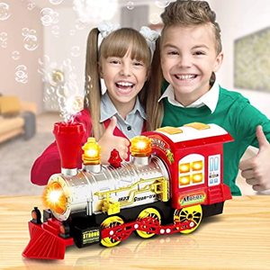 Juguete de soplado de burbujas de alta calidad, tren de vapor, vehículo de plástico, juguete eléctrico para niños, tren de burbujas con luces y sonidos - Product Image 6
