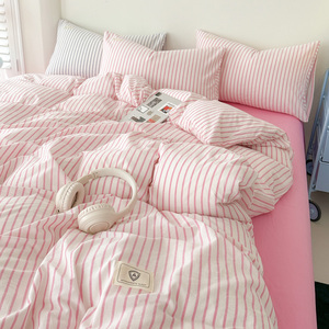 Sọc Duvet cover <span class=keywords><strong>Set</strong></span> phong cách Châu Âu mùa hè tùy chỉnh Quilt Cover kích thước duy nhất sợi nhỏ Comforter Bìa Home <span class=keywords><strong>bedding</strong></span> <span class=keywords><strong>Set</strong></span> - Product Image 3