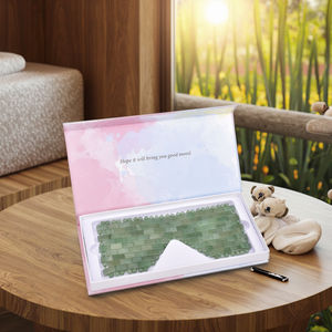 Anti Aging göz cilt bakımı uyku yeşil aventurin göz maskesi doğal kristal soğutma uyku göz maskesi - Product Image 4