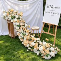 Arreglo Floral de Seda Realista Hecho a Mano Personalizable al por Mayor, Ramo para Pasillo, Decoración de Boda, Día de la Madre