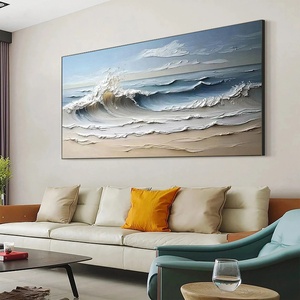 Peinture texturée, art mural contemporain sur toile, toile abstraite texturée luxueuse, grandes vagues océaniques pour la maison et la galerie - Product Image 4