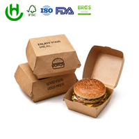 Scatola per Hamburger in Carta Kraft Personalizzata, Design Semplice, Contenitore Alimentare Monouso, Confezione Ecologica per Hamburger all'Ingrosso