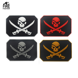 3D Không Thấm Nước Cướp Biển Với Dao Cao Su Vuông Các Bản Vá Lỗi Với Móc Mặt PVC Quần Áo Đính Thiết Kế Các Bản Vá Lỗi - Product Image 2