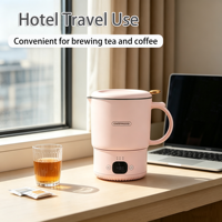 Ketel Listrik Portabel Ketel Mini Lucu dengan Fungsi Isolasi dan Termometer Digital Hadiah untuk Wanita/Ornamen Meja