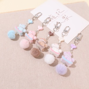 Porte-clés en peluche en forme de poney avec pompon et perle en forme de cœur pour le Nouvel An chinois du Cheval, breloque pour sac, pendentif pour étui de téléphone - Product Image 1