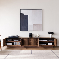 Mueble de TV de Madera Maciza Estilo Nórdico, Moderno y Minimalista, Venta Directa de Fábrica, Mueble de TV de Madera Maciza Estilo Vintage