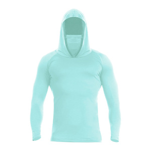 เสื้อฮู้ดแขนยาวผู้ชายสีดำ ทรงรัดรูป แห้งเร็ว ทรงสลิมฟิต สปอร์ต ผ้าถักโพลีเอสเตอร์ สำหรับใส่ในฤดูใบไม้ร่วง - Product Image 2