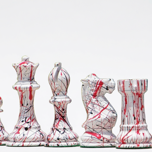 Exclusive Handmade Wooden Confetti Chess Set Lacquered <b>Table</b> <b>Game</b> Pieces - Product Image 1