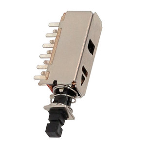 Ps62d02 4pdt đẩy nút chuyển đổi thông qua lỗ góc bên phải đôi-hàng thu nhỏ kim loại tự khóa chuyển đổi với xử lý IP67 mức độ - Product Image 3