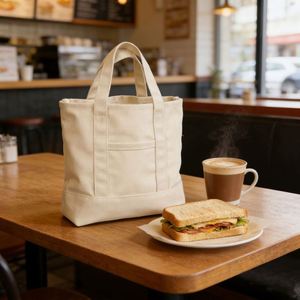 Custom Logo <b>Patchwork</b> Tote <b>Bag</b> Portable Daily Commute Canvas Handbag for Gift - Product Image 1