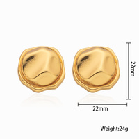 Boucles d'oreilles tendance en acier inoxydable avec boucle froissée pour femme, accessoires étanches, bijoux de mode pour femme, cadeaux