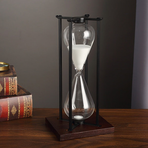 Retro <b>Hourglass</b> Timer 30 Minute Wooden Frame Study Office Desk Decor - Product Image 2