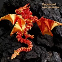 JOSSION 42cm 3D-gedruckte realistische bunte Drachenstatue, drehbar, beweglich, Lehrreiches Halloween-Geschenk, Schreibtischdekoration für Jugendliche