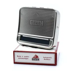 New arrival Gizeh 70mm Metal Automatic Pyramid Cigarette Tobacco Smoking Rolling Machine Roller Box
