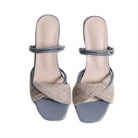 2025 nouveauté chaussures convertibles Logo personnalisé été bloc talons pantoufles de plage pour femmes sans lacet bout ouvert mode pompes souples