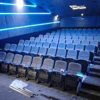 Vente directe du fabricant, sièges de cinéma modernes en tissu, dossier en plastique, structure métallique, chaises d'auditorium pour théâtre.