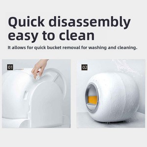 Bac à litière pour <span class=keywords><strong>chat</strong></span> entièrement automatique avec design anti-éclaboussures, système de retrait des déjections activé par capteur, en plastique ABS, fabriqué en Chine - Product Image 4