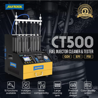 AUTOOL CT500 GDI EFI FEI Nettoyeur et testeur d'injecteurs de carburant 6 cylindres Testeur de nettoyeur d'injecteurs de carburant pour voiture et moto