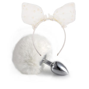 مجموعة ألعاب جنسية شرجية نسائية مثيرة قطيفة مع أجراس قلادة ذيل أرنب سدادة للأزواج - Product Image 4