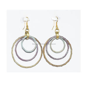 Nouvelles boucles d'oreilles bohèmes élégantes pour filles, collier et bracelet vintage à perles colorées creuses rondes, bijoux fantaisie - Product Image 4