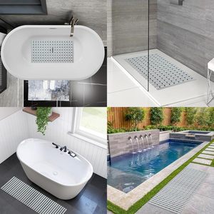 Alfombrilla antideslizante para suelo de piscina al aire libre con patrón sólido de tamaño personalizado hecha a máquina con función de drenaje de agua a precio de fábrica - Product Image 3