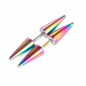 Hip Hop Punk 16G <span class=keywords><strong>Double</strong></span> pointe <span class=keywords><strong>Tragus</strong></span> Cartilage cône pointu haltères goujons boucle d'<span class=keywords><strong>oreille</strong></span> homme 316L acier inoxydable pointe <span class=keywords><strong>oreille</strong></span> <span class=keywords><strong>Piercing</strong></span> - Product Image 6