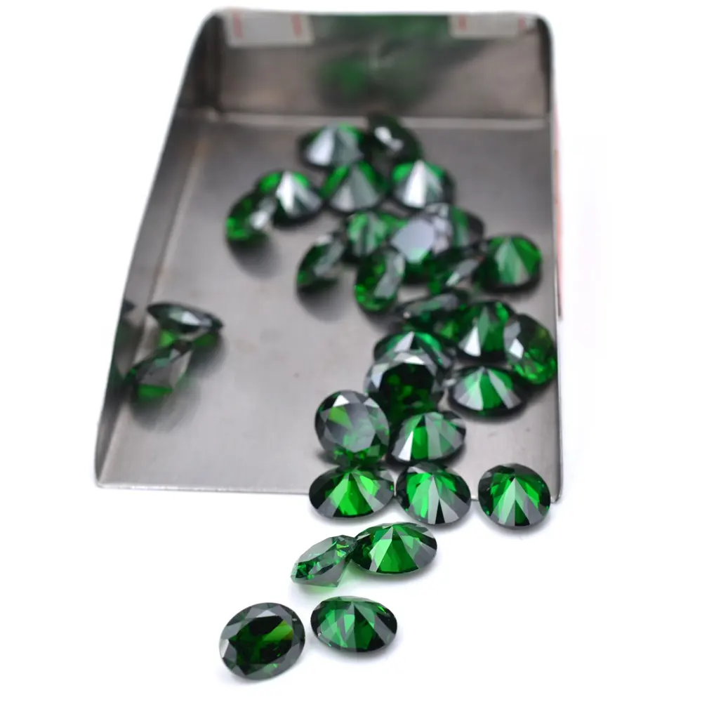 Hot Sale Loose Cubic Zirconia Birthstones Emerald Green Oval Cut Zircon Stone