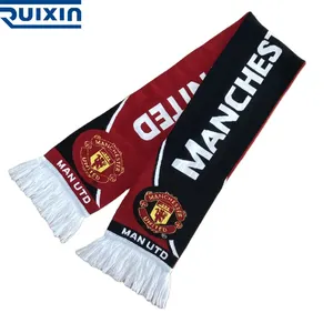 New Arrival Jacquard Scarf Knitted Winter Scarves Custom Football Team Fans Custom Material Acrylic Polyester Full Print Unisex